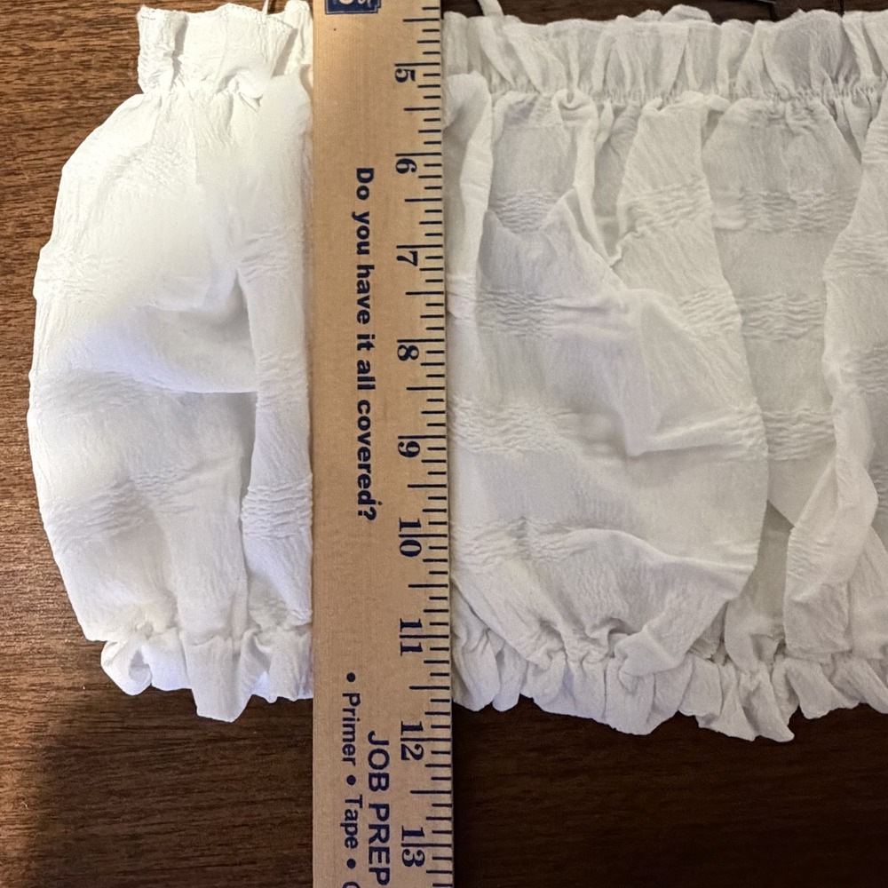 Brand New PaperMoon Woman's Smocked Crop Top Size L White Coquette Cottagecore‎ - Picture 9 of 9